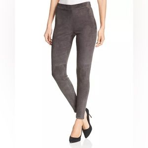 ELIE TAHARI ROXANNA GREY STRETCH 100% SUEDE LEGGING